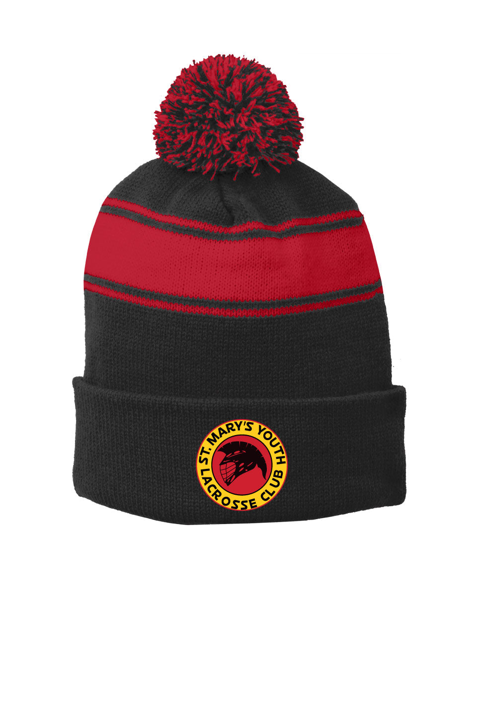 Sport-Tek® Stripe Pom Pom Beanie STC28